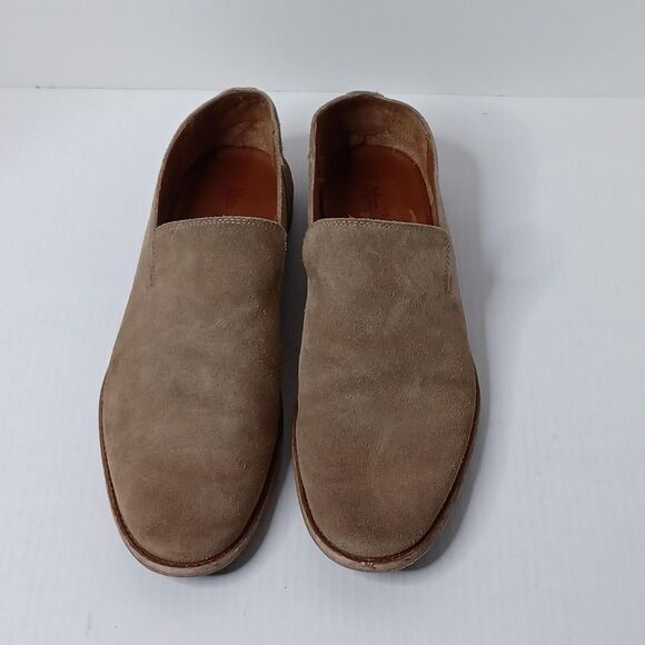 Frye Shoes Mens 10.5 Suede Loafers Slip On Ash Venetian Leather Casual Dress - Picture 2 of 10